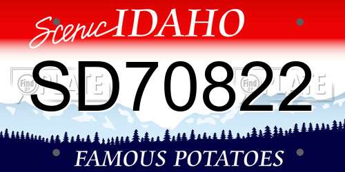 SD70822 Idaho License Plate