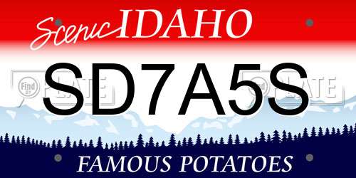 SD7A5S Idaho License Plate