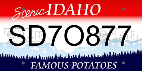 SD7O877 Idaho License Plate