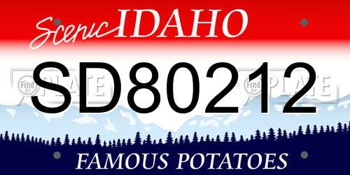 SD80212 Idaho License Plate