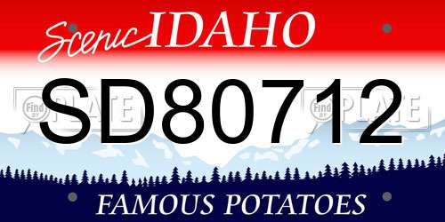 SD80712 Idaho License Plate
