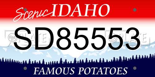 SD85553 Idaho License Plate