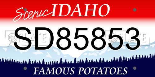 SD85853 Idaho License Plate