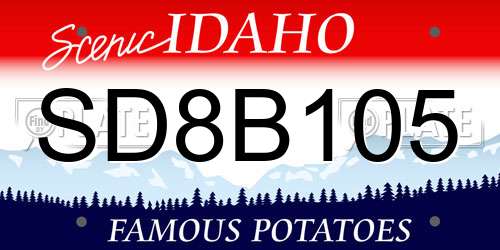 SD8B105 Idaho License Plate