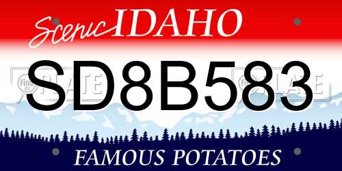 SD8B583 Idaho License Plate