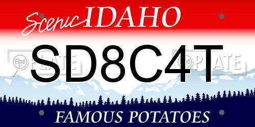 SD8C4T Idaho License Plate