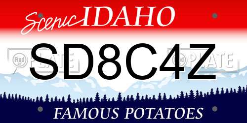 SD8C4Z Idaho License Plate