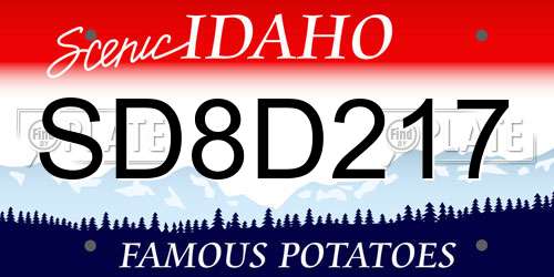 SD8D217 Idaho License Plate