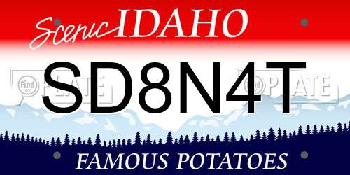 SD8N4T Idaho License Plate