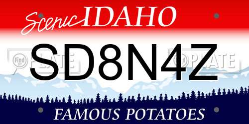 SD8N4Z Idaho License Plate