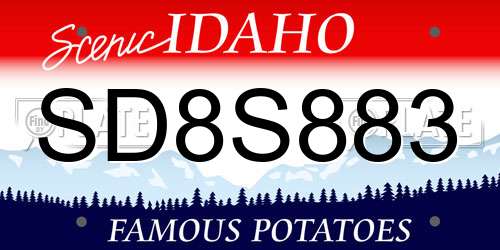 SD8S883 Idaho License Plate