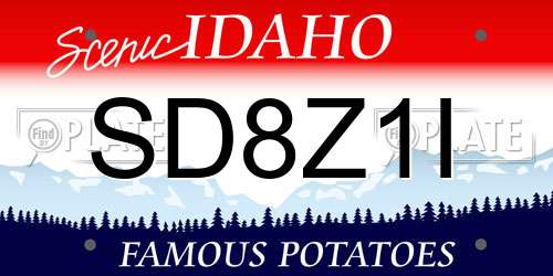 SD8Z1I Idaho License Plate