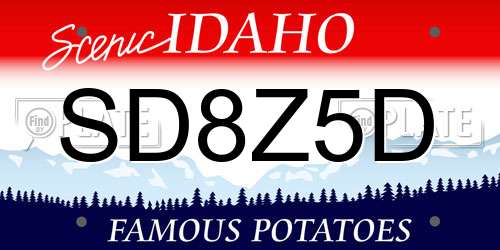 SD8Z5D Idaho License Plate