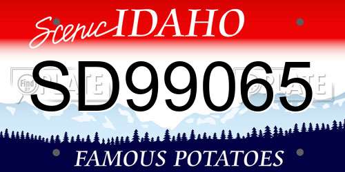 SD99065 Idaho License Plate
