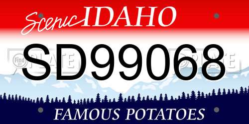 SD99068 Idaho License Plate