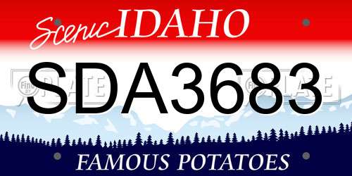 SDA3683 Idaho License Plate