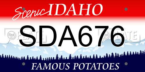 SDA676 Idaho License Plate