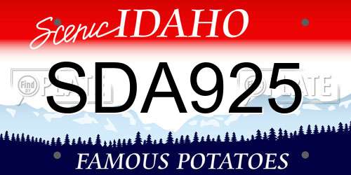 SDA925 Idaho License Plate