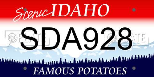 SDA928 Idaho License Plate