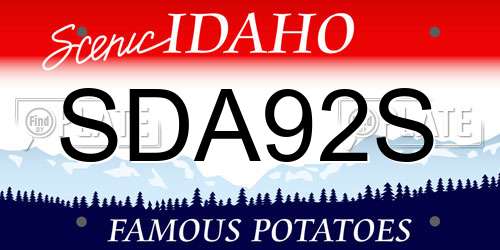SDA92S Idaho License Plate