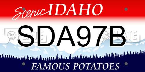 SDA97B Idaho License Plate
