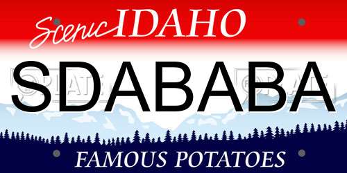 SDABABA Idaho License Plate