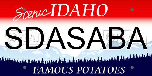 SDASABA Idaho License Plate