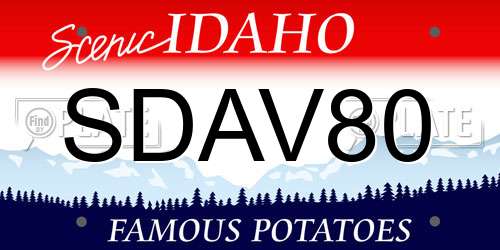 SDAV80 Idaho License Plate
