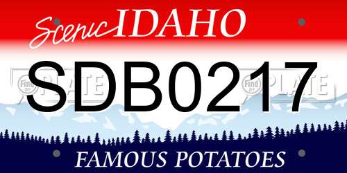 SDB0217 Idaho License Plate