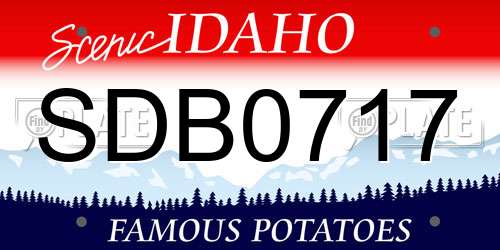 SDB0717 Idaho License Plate