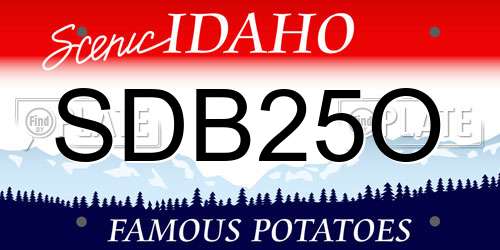 SDB25O Idaho License Plate