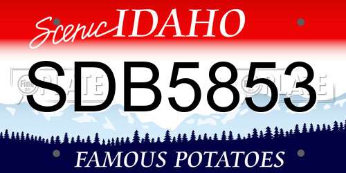 SDB5853 Idaho License Plate