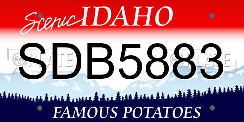 SDB5883 Idaho License Plate