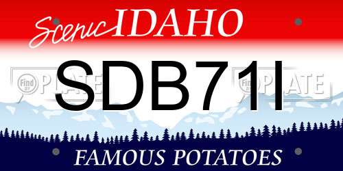 SDB71I Idaho License Plate