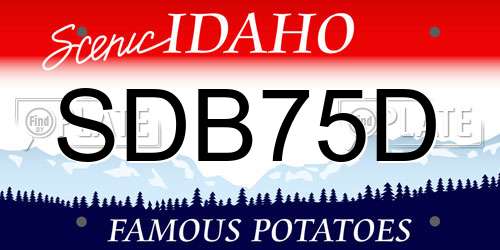 SDB75D Idaho License Plate