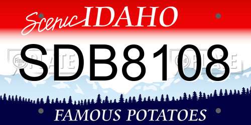 SDB8108 Idaho License Plate