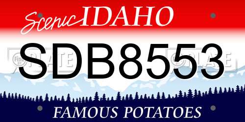 SDB8553 Idaho License Plate