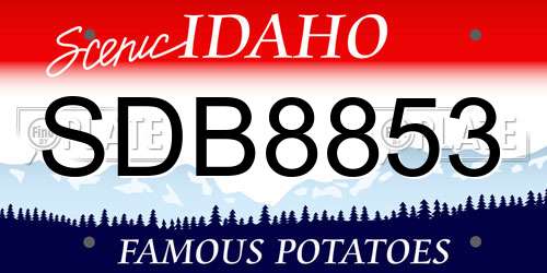 SDB8853 Idaho License Plate