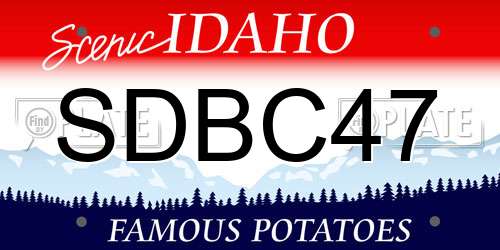 SDBC47 Idaho License Plate