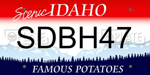 SDBH47 Idaho License Plate