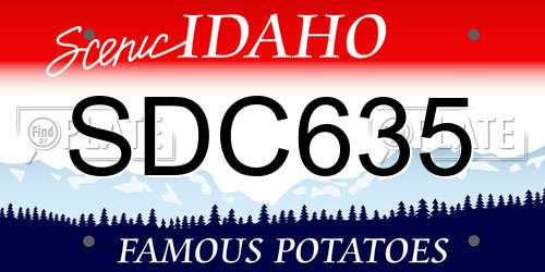 SDC635 Idaho License Plate