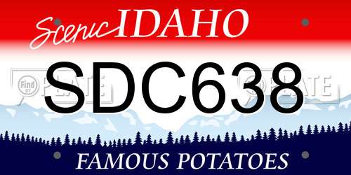 SDC638 Idaho License Plate