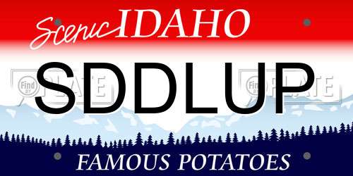SDDLUP Idaho License Plate