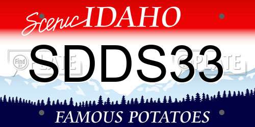 SDDS33 Idaho License Plate