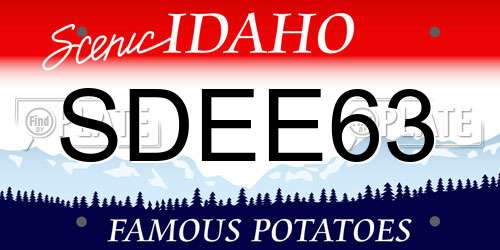 SDEE63 Idaho License Plate