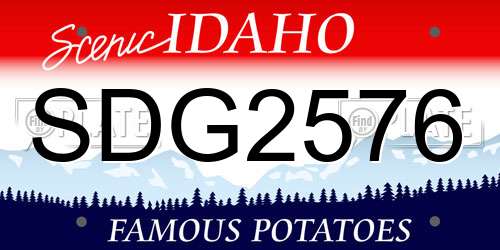 SDG2576 Idaho License Plate