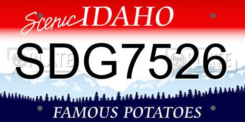 SDG7526 Idaho License Plate