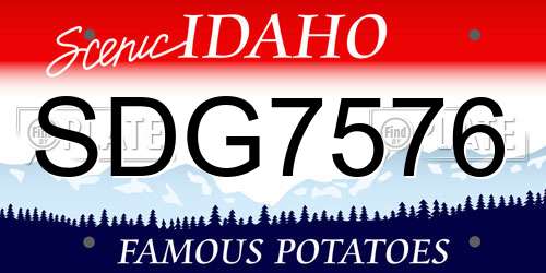 SDG7576 Idaho License Plate