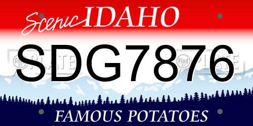 SDG7876 Idaho License Plate