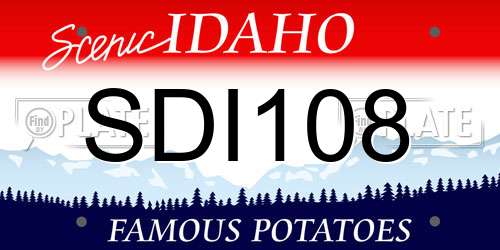 SDI108 Idaho License Plate